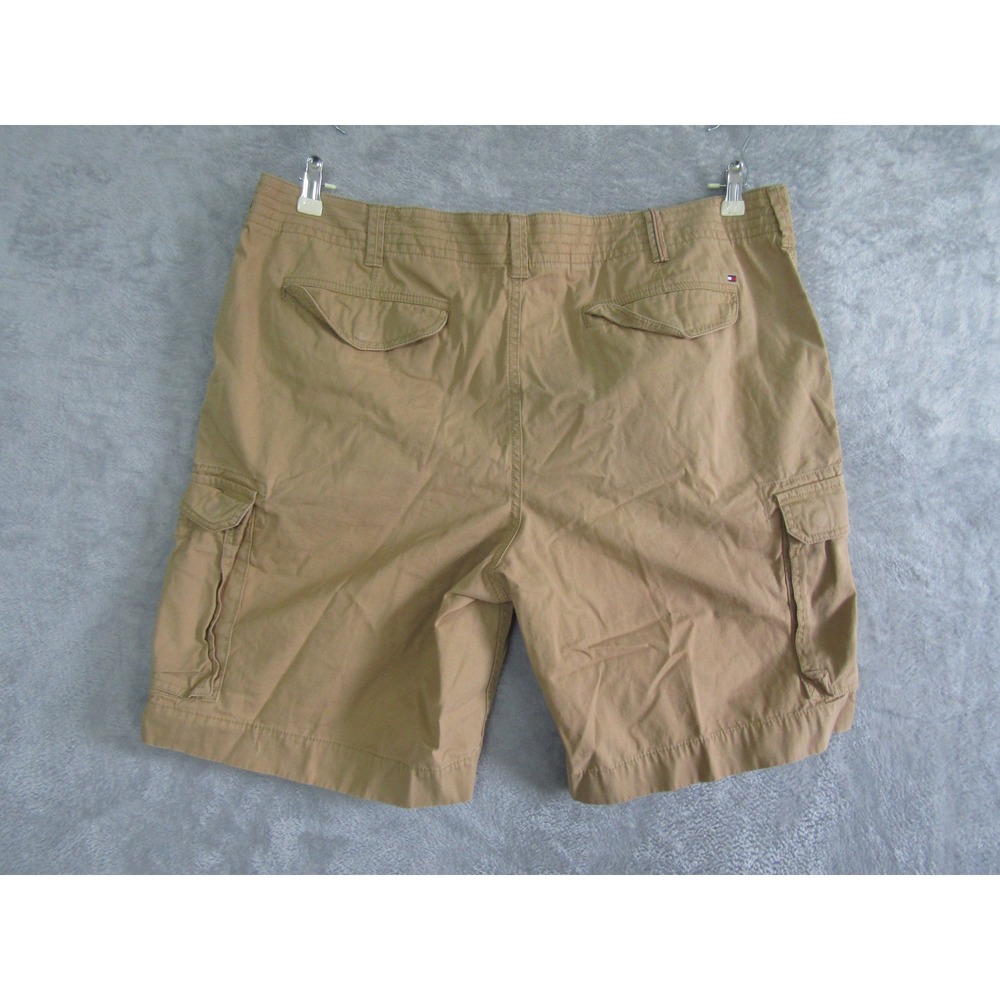 Tommy Hilfiger Cargo Shorts Tan Mens W42 Cotton Flat Front Pockets - Picture 2 of 9